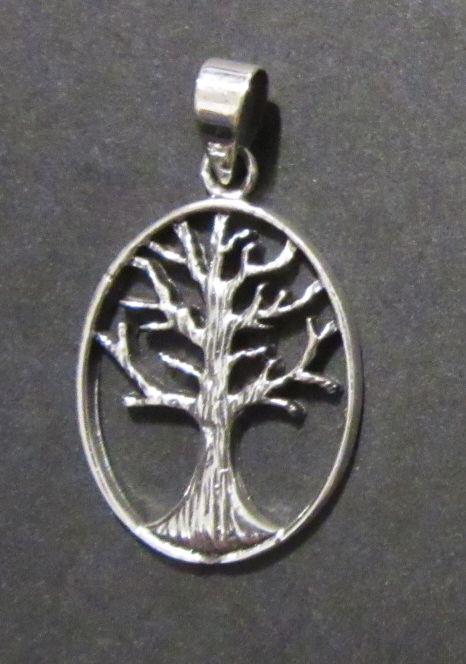 Strom / strom života - v oválu - přívěsek ze stříbra - varianta 2