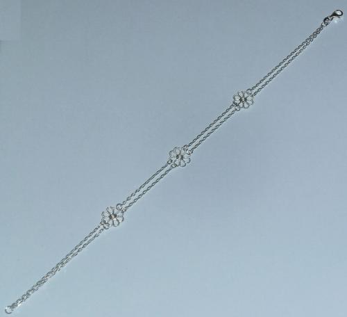 Řetízek na nohu zbodený květy - 24,5cm