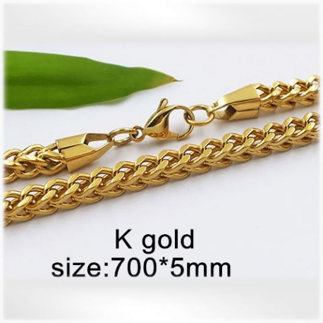 Ocelový náhrdelník ve zlaté barvě - 700x5mm