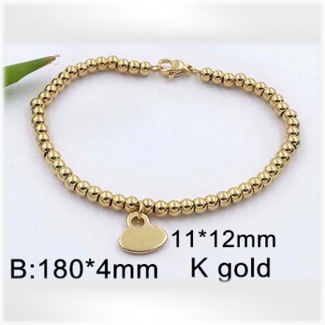 Náramek z oceli s přívěskem srdce - 180x4mm