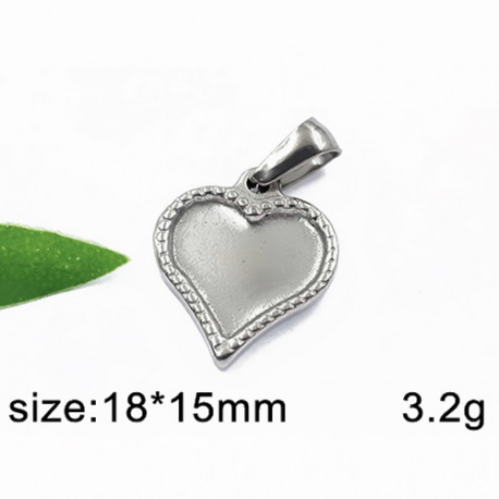 Srdce 18x15mm - ocelový přívěsek