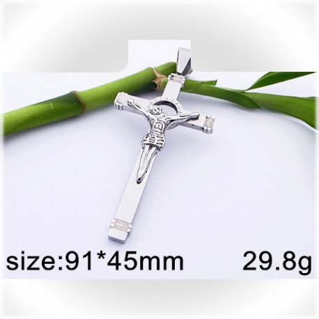 Veliký kříž s Ježíšem Kristem - ocelový přívěsek