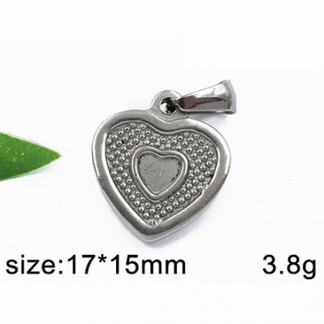Srdíčko / srdce - 17x15mm - ocelový přívěsek