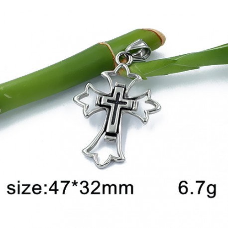 Kříž v kříži - ocelový přívěsek - 43x32mm