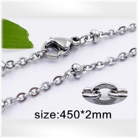 Ocelový náhrdelník - Hmotnost: 5.4g, 450x2mm
