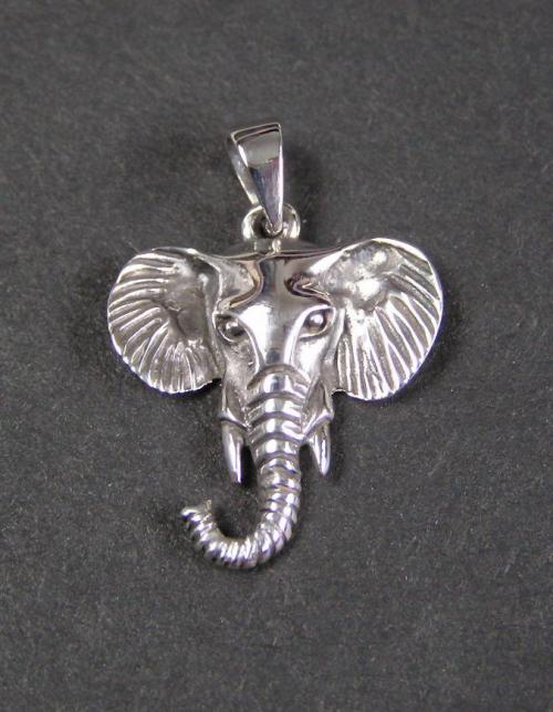 Hlava slona - stříbrný přívěsek