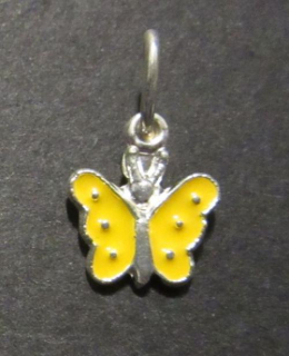 Malý žlutý motýl - stříbrný přívěsek