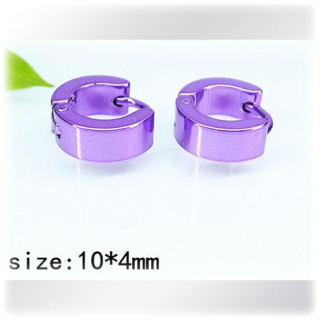 Malé fialové kruhové náušnice - Hmotnost: 2.4g, 10*4mm