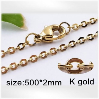 Ocelový náhrdelník - 500x2mm ve zlaté barvě