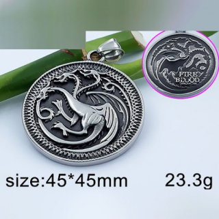 Ocelový amulet s trojhlavým drakem
