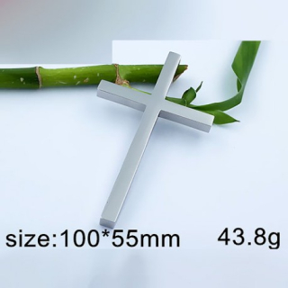 Velký jednoduchý kříž - 100x55mm - ocelový přívěsek