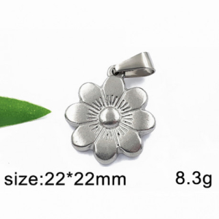 Květ - 22x22mm - ocelový přívěsek