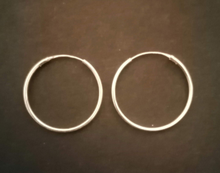 Stříbrné náušnice kruhové - 2,5cm průměr