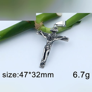 Kříž s Ježíšem Kristem - ocelový přívěsek - 47x32mm