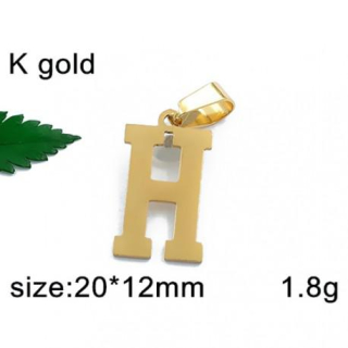 Písmenko H ve zlaté barvě 20x12mm - ocelový přívěsek