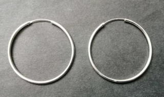 Silné kruhové náušnice ze stříbra - průměr 4,9cm