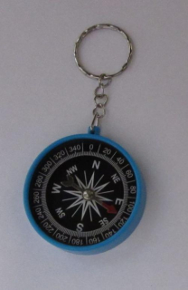 Modrý kompas - přívěsek na klíče