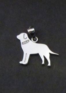 Pes - silueta - varianta 6 - přívěsek stříbrný