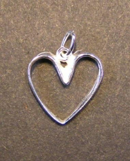 Malý obrys srdce - stříbrný přívěsek