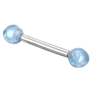 Malý piercing se světle modrými kuličkami