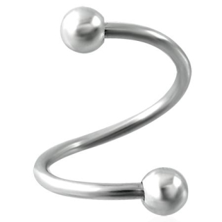 Malý spirálový piercig ve stříbrné barvě - varianta 2