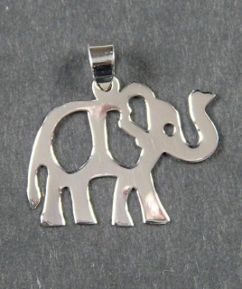 Silueta slona - stříbrný přívěsek / přívěsek ze stříbra