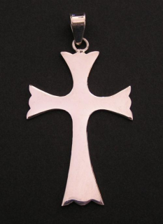 Velký trojlistý kříž - stříbrný přívěsek