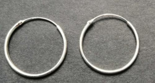 Kruhové náušnice - průměr 2,5 cm - stříbrné