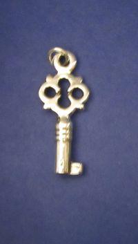 Klíč se zdobenou rukojetí - přívěsek ze stříbra
