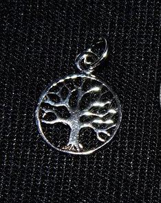 Malý strom života v kruhu - stříbrný přívěsek