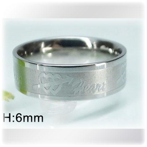 Ocelový prsten s nápisem Heart - velikost 7