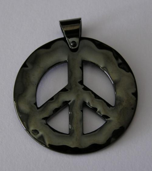 Peace - černý - ocelový přívěsek