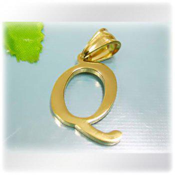 Písmeno Q ve zlaté barvě - ocelový přívěsek
