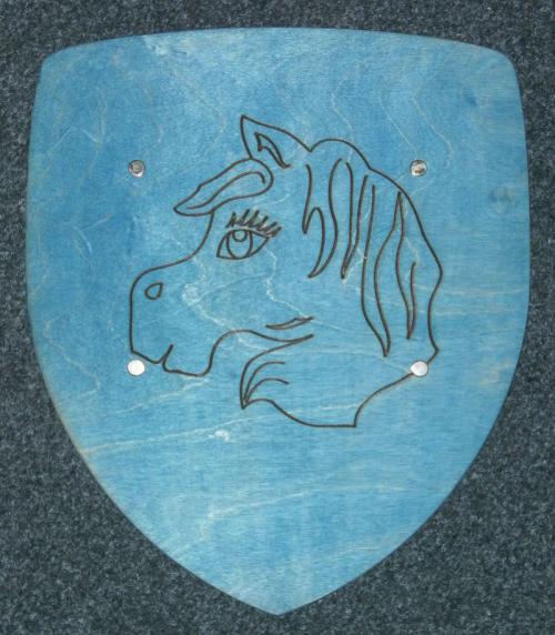 Malý štít modrý (35cm) - kůň