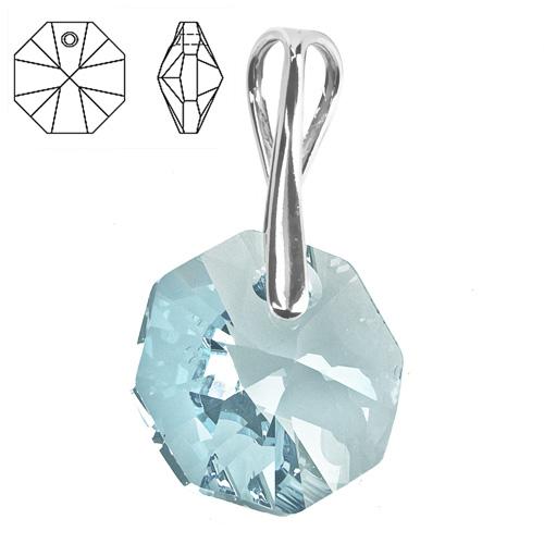 Přívěsek - Swarovski Octagon 14mm Aquamarine