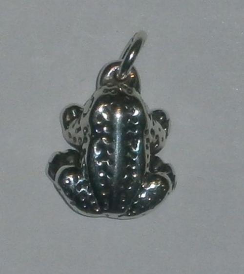 Trojrozměrná žába - stříbrný přívěsek