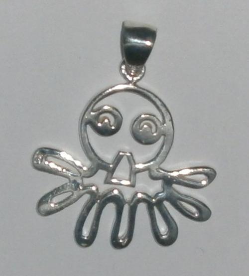 Větší chobotnice - stříbrný přívěsek