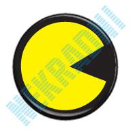 PacMan na černém pozadí - button