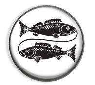 Ryby - znamení zvěrokruhu - button v bílém provedení